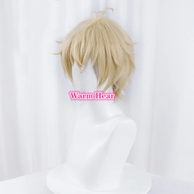 Аниме Черный клевер Asta короткий светильник лый блонд косплей парик с лентой для