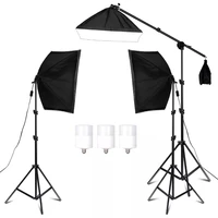 photo studio kit photography 9pcs 5500k 20w led bulbs softbox continuous lighting with e27 photographic light stand carry bag