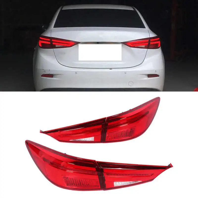 Полный светодиодный динамический задний фонарь в сборе Красные линзы подходят