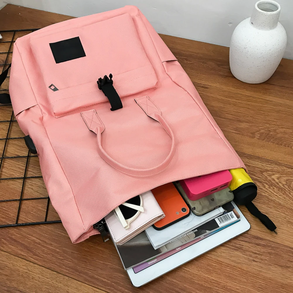 Женский Мужской Повседневный квадратный рюкзак на молнии для ноутбука школьная