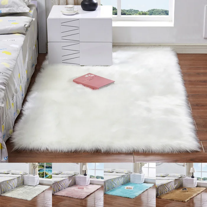 

Carpet Faux Wool Sofa Carpet Mat Whole Wool Cushion Living Room Bedroom Long Plush Blanket Baby Nursery Childrens Room Rug