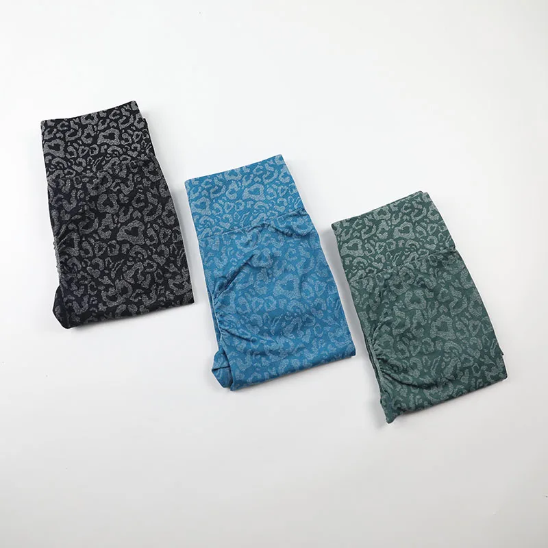 Леопардовые бесшовные леггинсы спортивные женские штаны для фитнеса