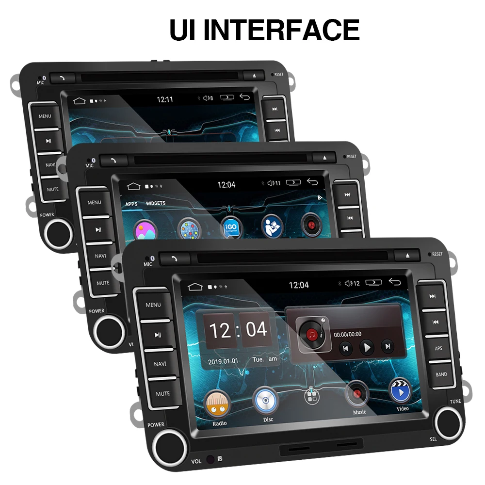 Автомагнитола Podofo 2DIN 7 дюймов Android 9 0 DVD плеер Bluetooth сенсорный экран GPS Wi Fi FM радио