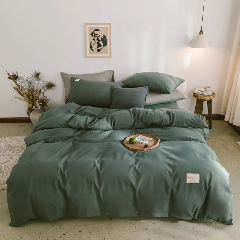 Denisroom чистый цвет Комплект постельного белья простое постельное белье