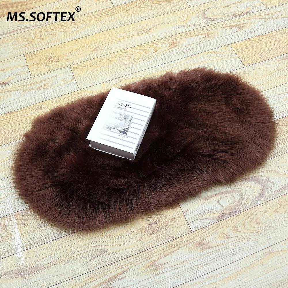 Коврик MS.SoftexSoft из искусственного меха для гостиной длинный плюшевый овальный