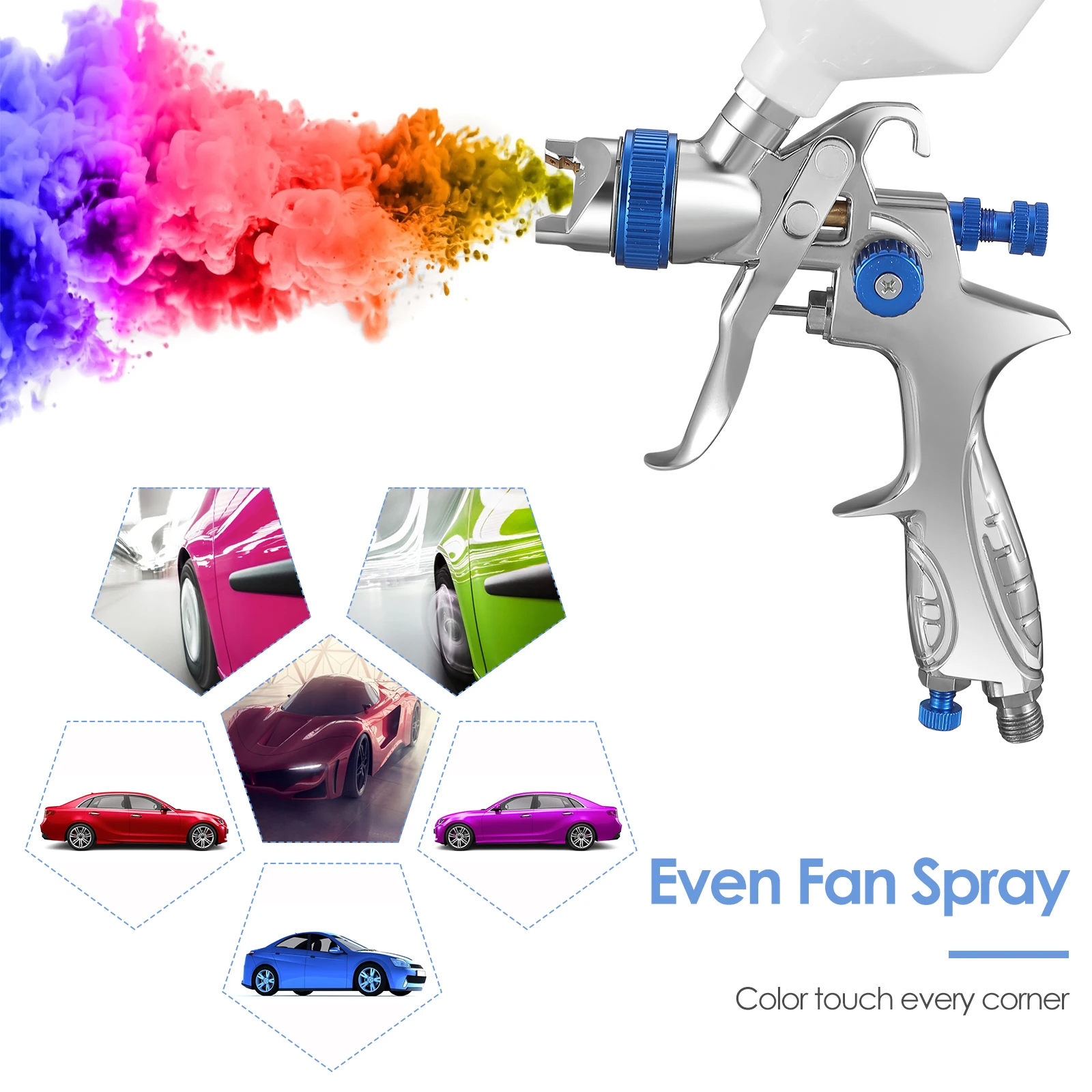 

HVLP Air Spray Gun Set Professional Air Paint Kits With 3 Nozzles 600CC Mini Paint Spray Airbrush Painting Repair Spray Primer