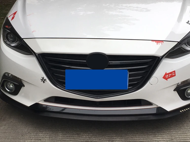 Для Mazda 3 Axela 2017 2018 черное углеродное волокно Передняя решетчатая полоса для гонок