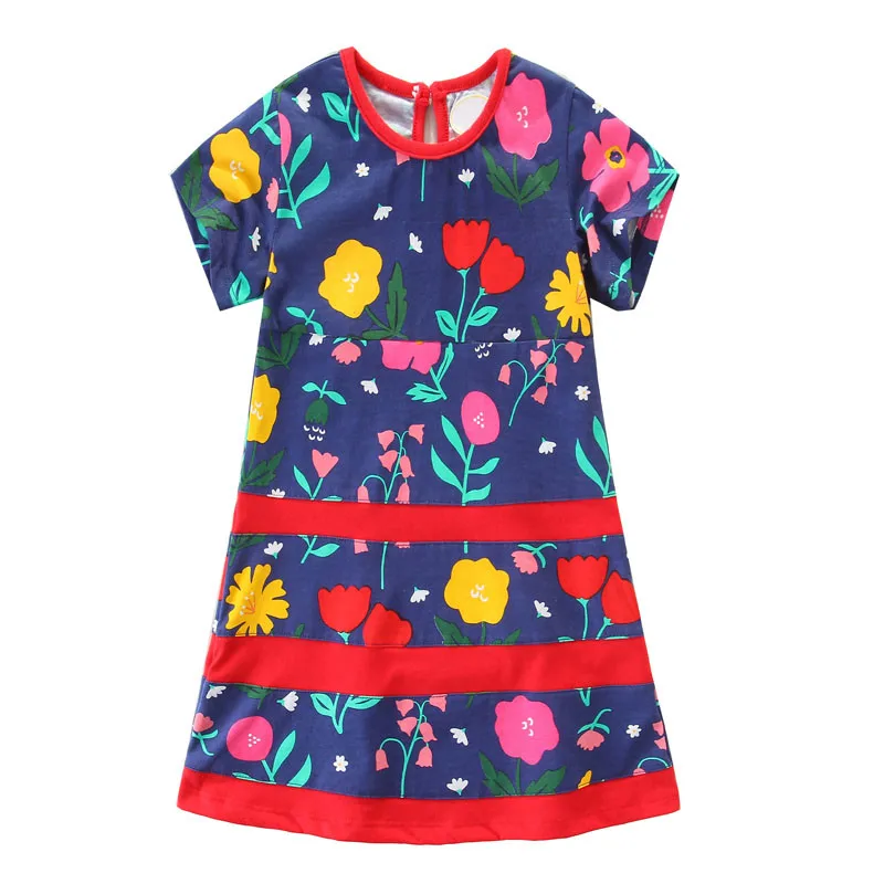Party Dresses Baby girls 2-7T summer dresses kids short sleeves floral princess dress cotton hot selling flowers | Детская одежда и