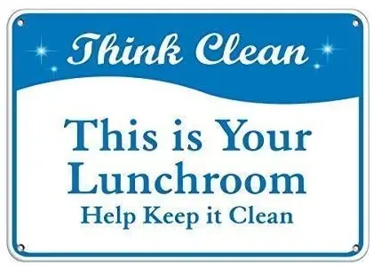 

Crysss Warning Sign Think Clean This is Your Lunchroom Help Keep it Clean Road Sign Business Sign 8X12 Inches Aluminum Metal
