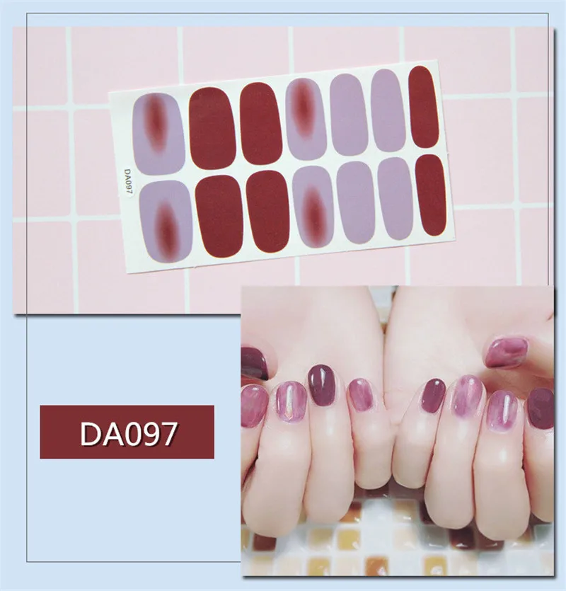 14 наконечников/лист полная обложка для ногтей наклейки простые украшения