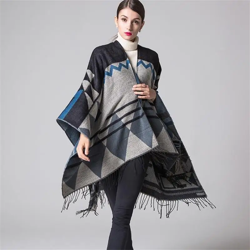 Зимний шарф SupSindy накидка в богемном стиле толстые Искусственные кашемировые