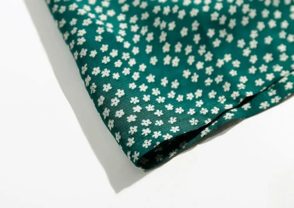 Bazaleas Vintage 2020 Chiffon Green Floral Print Women Midi Dress V Neck party dress Fashion Wrap women Sashes vestidos | Женская одежда