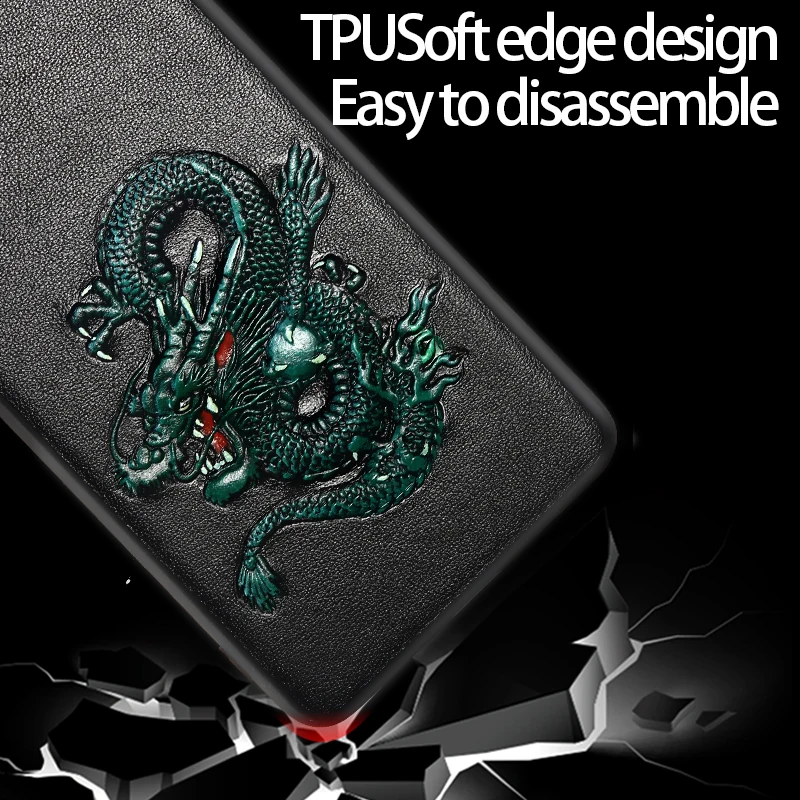 Genuine 3D Emboss Leather phone case for Samsung galaxy Note 10 Pro 9 A50 A70 A30 S10 S8 S9 Plus A8 360 Full protective |