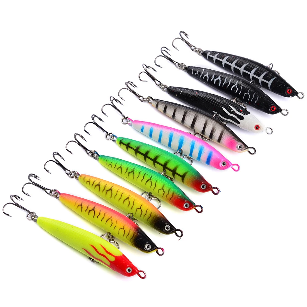 10pcs 8cm 18g Pencil Sinking Fishing Lure Weights Bass Tackle Baits Accessories Saltwater Lures Fish Bait Trolling | Спорт и