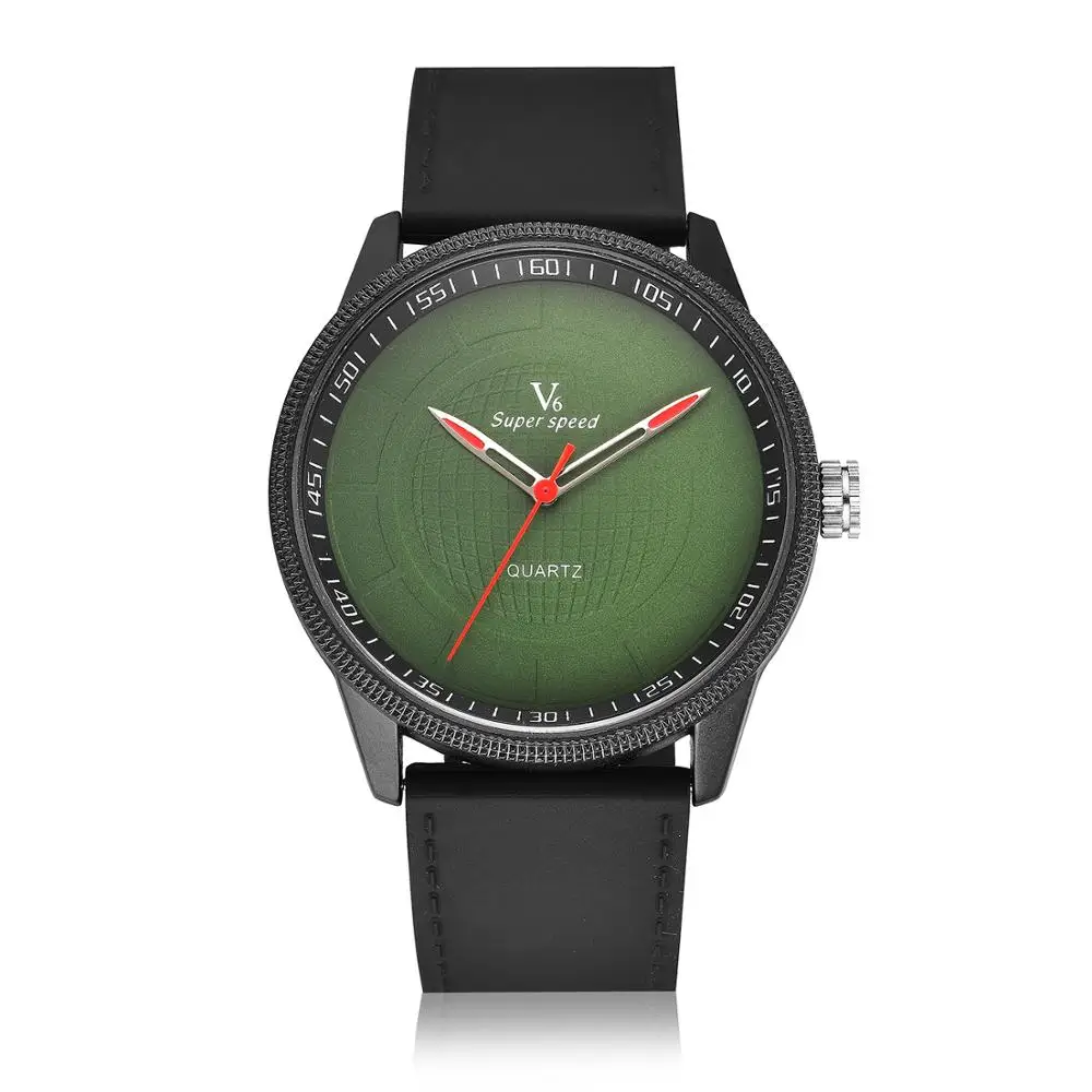 Часы наручные V6 мужские зеленые модные повседневные спортивные в стиле милитари
