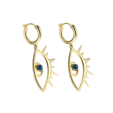 

Hollow Turkish Evil eye Lucky Lovely Eyelash Charm Dangle Drop Earring
