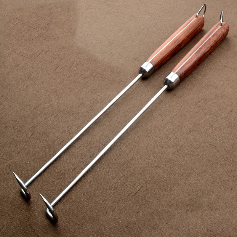 Нержавеющая сталь барбекю гриль крючок деревянная ручка шашлык набор игла для