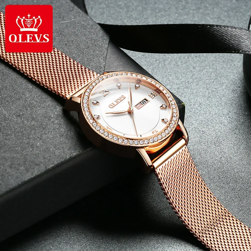 

Ouli Shizheng Brand Quartz Watch Waterproof Rose Gold Mesh Belt Women's Watch Women's Watch