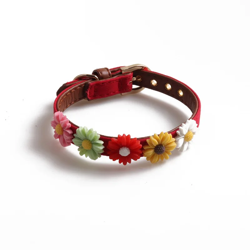 14 цветов новая мода ошейник для собаки один ряд солнечный цветок Шипованный