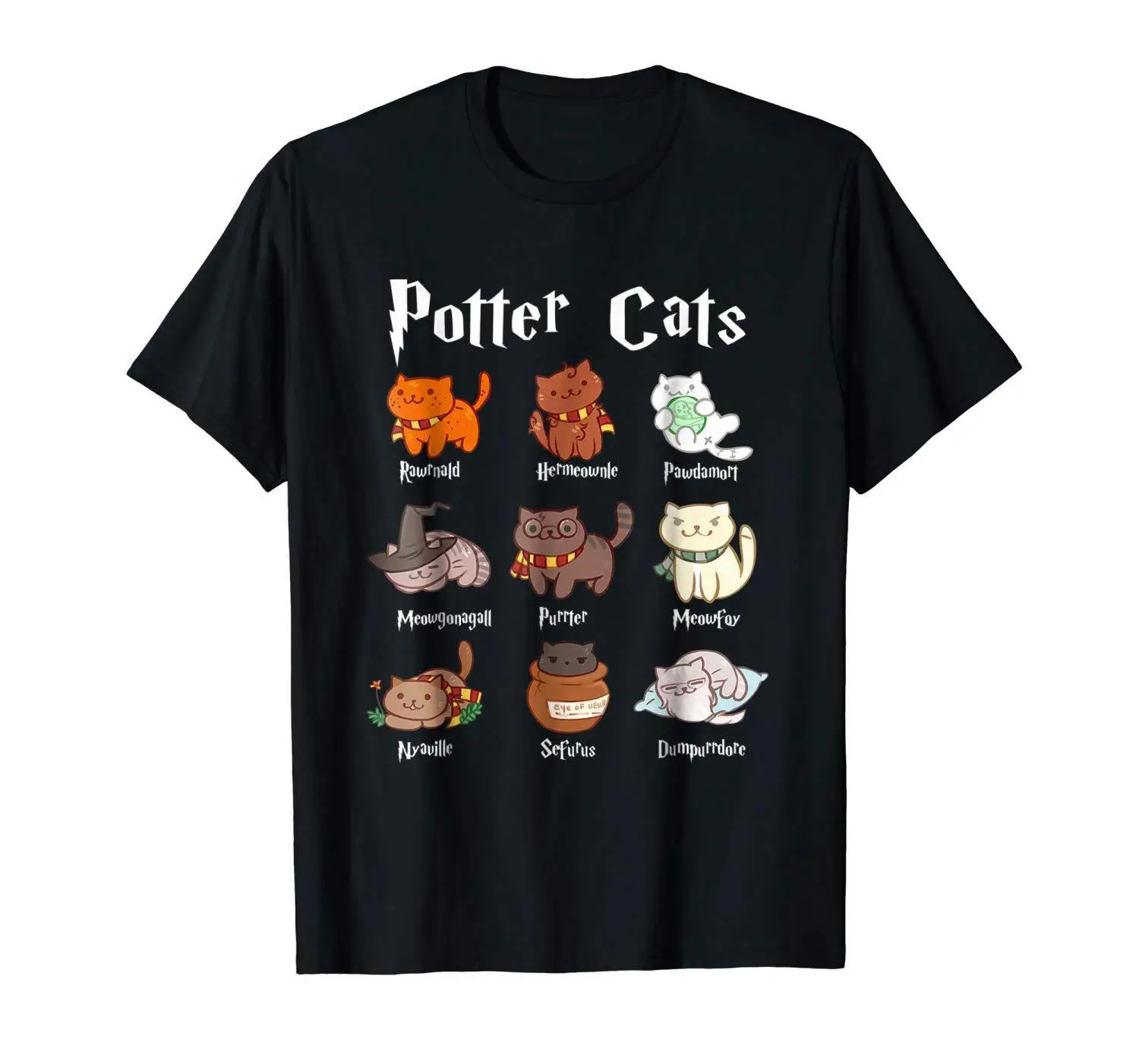 Potter Cats Rawrnald Черная футболка для любителей кошек 2019 футболки с капюшоном | Мужская