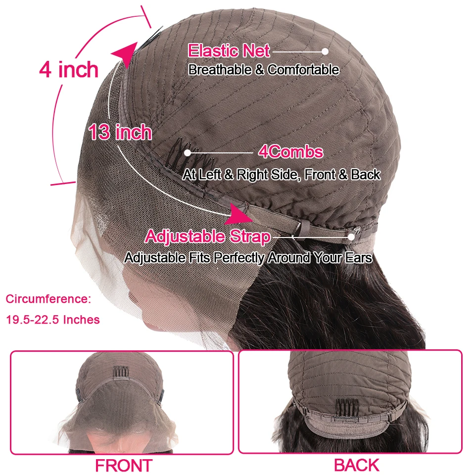 Парики Beaufox для женщин 13x4 бразильские прямые человеческие волосы предварительно