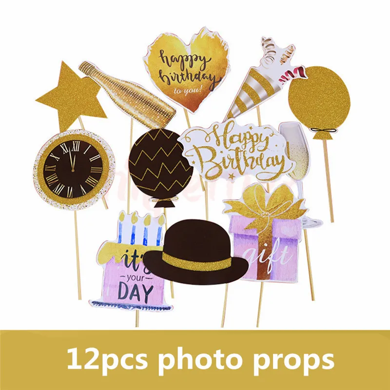 2020 с Новым годом украшение для вечерние черная Золотая фольга шарики в виде