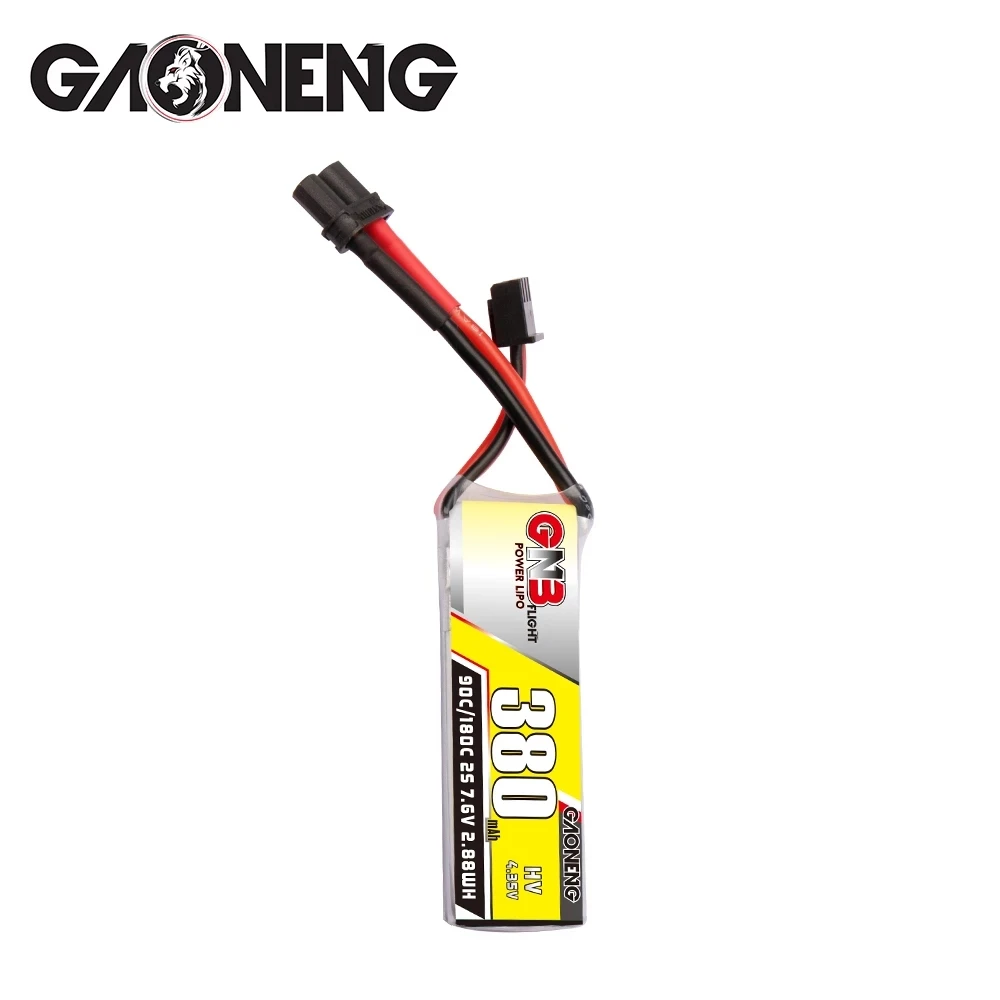 Gaoneng-bater&iacute;a Lipo con enchufe XT30 para Drones, pila de 380mah, 2S, 7,6 V, HV, 90C/180C, para BETAFPV, Beta75X, 2S, Beta65X, 2S, Whoop-3