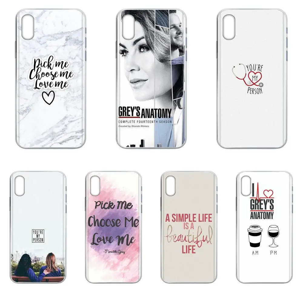 Мягкий сотовый телефон для Huawei Honor Mate Nova Note 20 20s 30 5 5I 5T 6 7I 7C 8A 8X 9X 10 Pro Lite Play Cute Greys Anatomy