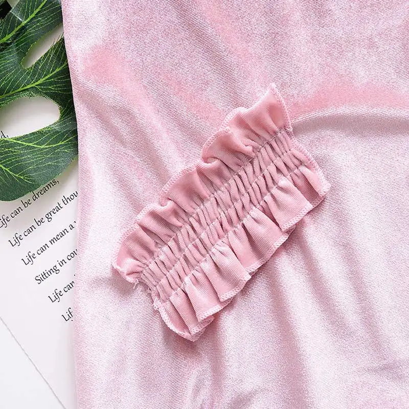 

summer style baby girls dress in Golden velvet fabric Europe and America Princess dress solid dress for children clothing