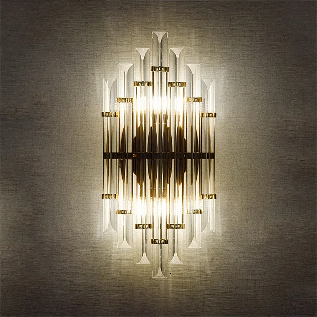 9 роскошный K Хрустальный настенный светильник светодиодный золотой современный