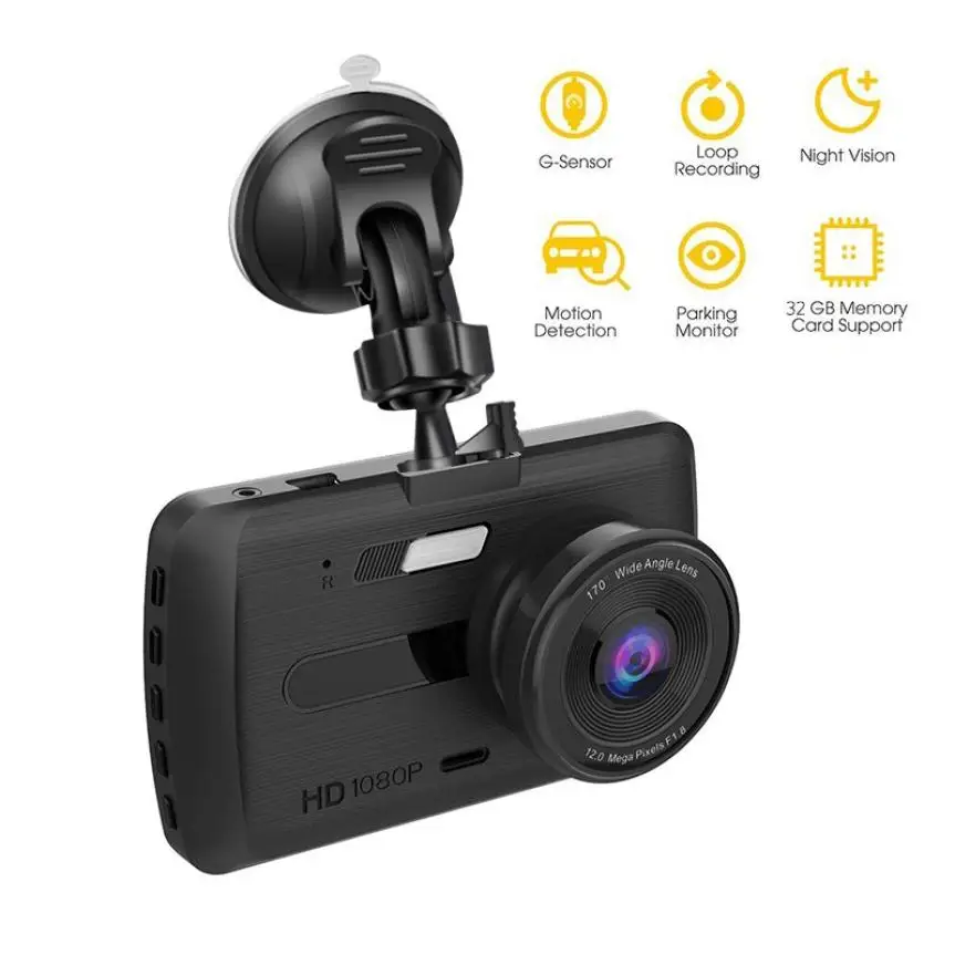 

HD 1080P Dash Cam Video Recorder Cycle Recording Night Vision 170 Wide Angle Driving Recorder Dashcam Video Registrar
