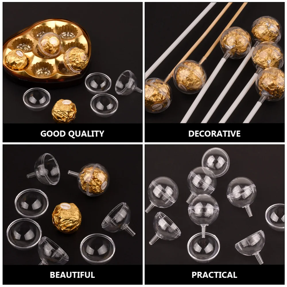 

100Pcs Hollow Chocolate Truffle Wrapping Balls Decor Wrapper cups (Transparent)