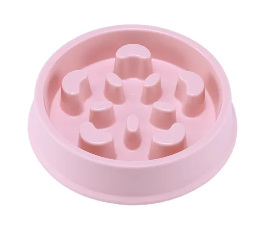 pink 2 Цветы медленное поедание щенок кошка пластиковая кормушка для животных Избегайте удушья питатель собака тренировочная чаша - Цвет: pink 2
