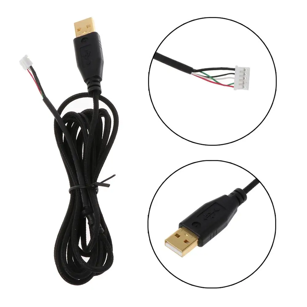 

Gold Plated Durable Nylon Braided Line USB Mouse Cable Replacement Wire For Razer Deathadder 2013 6400DPI Gaming Mouse