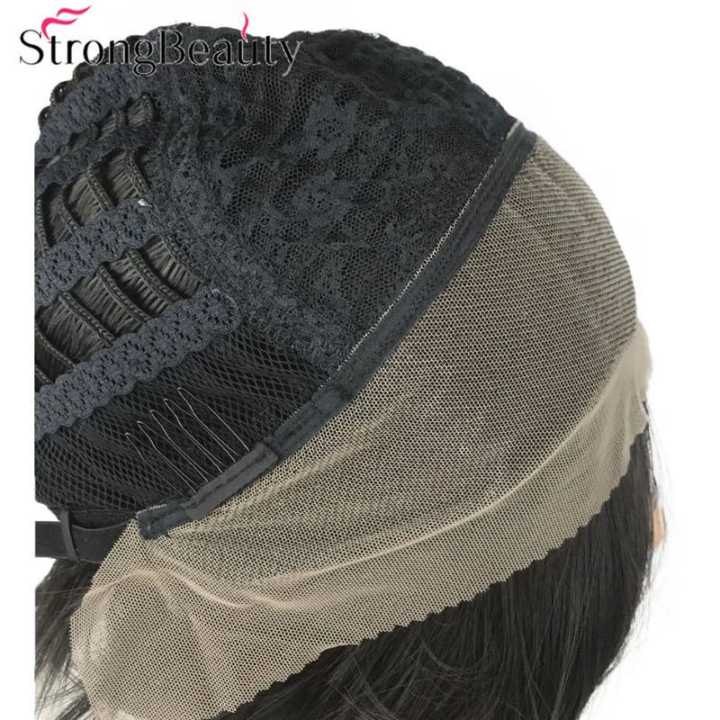 StrongBeauty прямой мужской парик со шнуровкой спереди натуральные парики средней