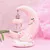 pink Светодиодный ночной Светильник Единорог Луна смолы мультфильм ночника Luminaria Романтический Украшения в спальню Ночной светильник и дни рождения для малышей и детей постарше, подарок на Рождество - Испускаемый цвет: pink
