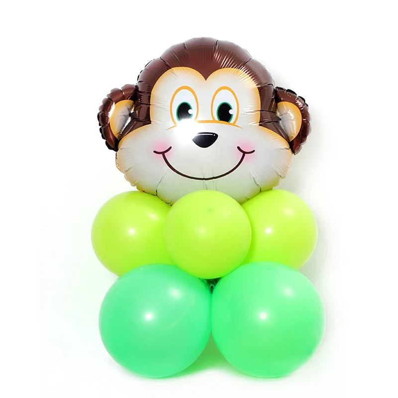 9pcs balloon2 Мультфильм Сафари вечерние животных одноразовая посуда наборы детских празднований дня рождения джунгли вечерние поставки для маленьких мальчиков пользу ко дню рождения - Цвет: 9pcs balloon2