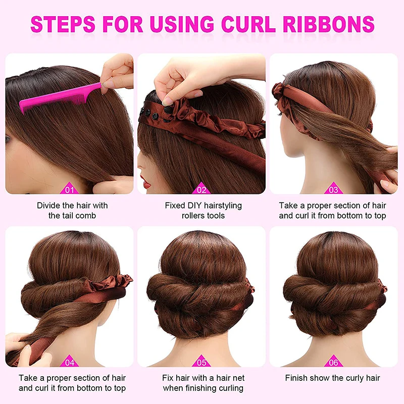 

Heatless Curl Ribbon for Long Hair Heatless Lazy Curls Overnight Tube Curling DIY Soft Foam Hair Curl for Women Girls Wholesale