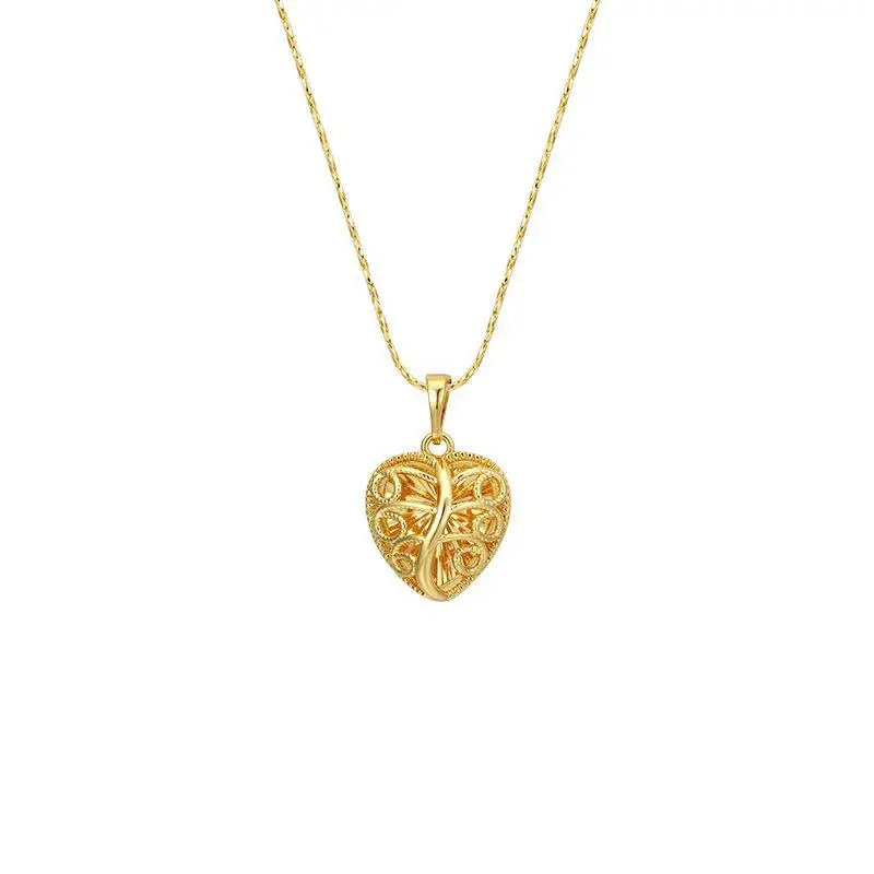 

24k Gold Necklace Pendant for Women Vintage Hollow Carved Pendants Fine Jewelry Gifts for Wedding Birthday (without Necklaces)