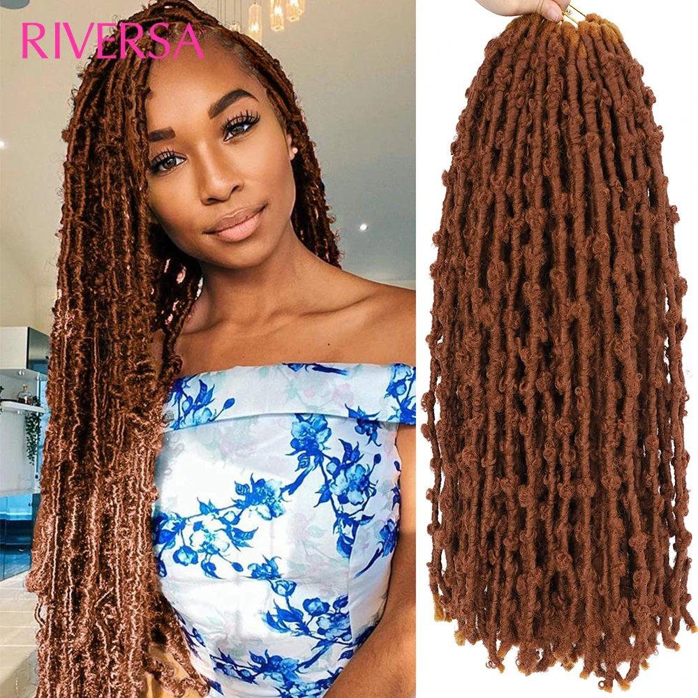New Butterfly Locs Crochet Hair 1B 4 27 30 613 Red Faux Locs 24 14 12inch Dreadlocks Hair Extensions de cheveux Crochet Braiding