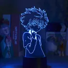 Фигурка японского аниме Hunter X Hunter Killua, 3d светодиодный светильник для спальни, Декор, светильник, подарки на день рождения, акриловая светодиодная Ночная лампа Hxh