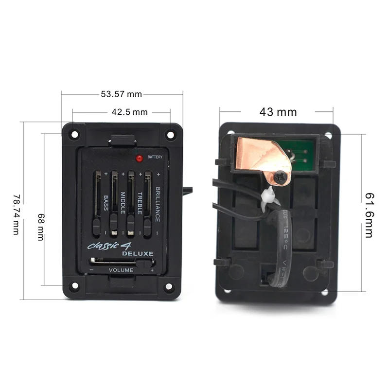 4-Полосная Акустическая гитара Делюкс предусилитель для гитары эквалайзер