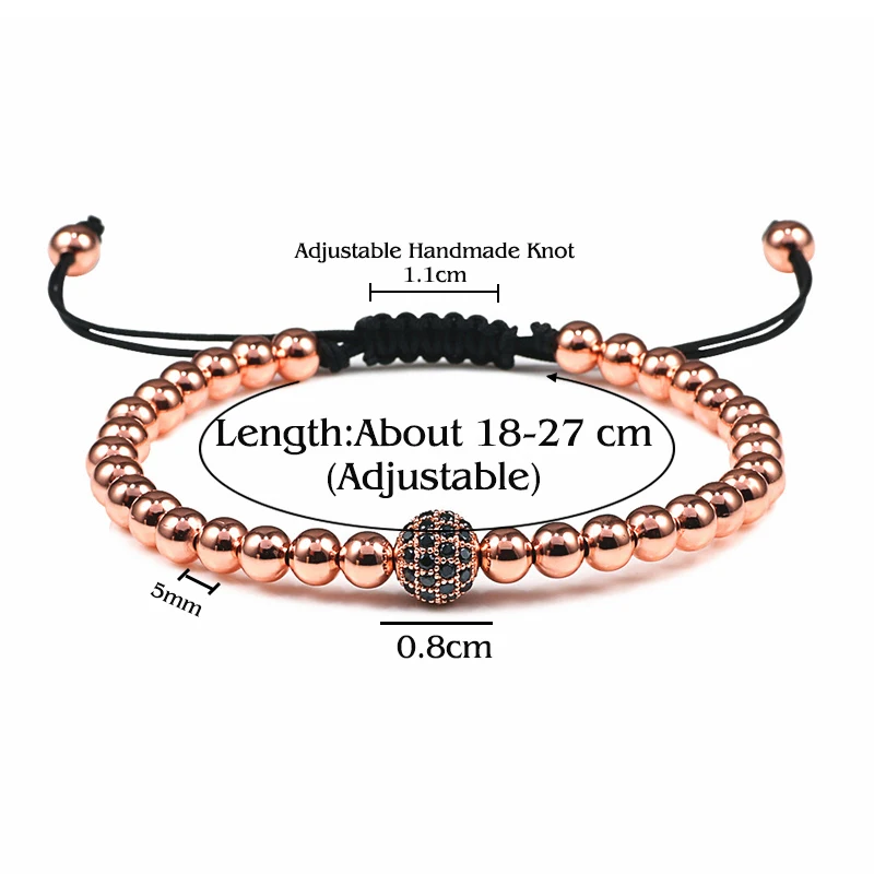 Модный браслет с бусинами шариками фианитами для женщин и мужчин очаровательные