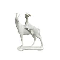 decor accesories for home figurines statue sculpture miniature room decoration little girl riding a horse ponytail decoration