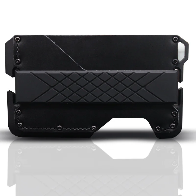 

1PC EDC Multitool Opener RFID Genuine Leather Card Holder Metal Antimagnetic Aluminum Alloy Man Wallet Bank Card Bag Package