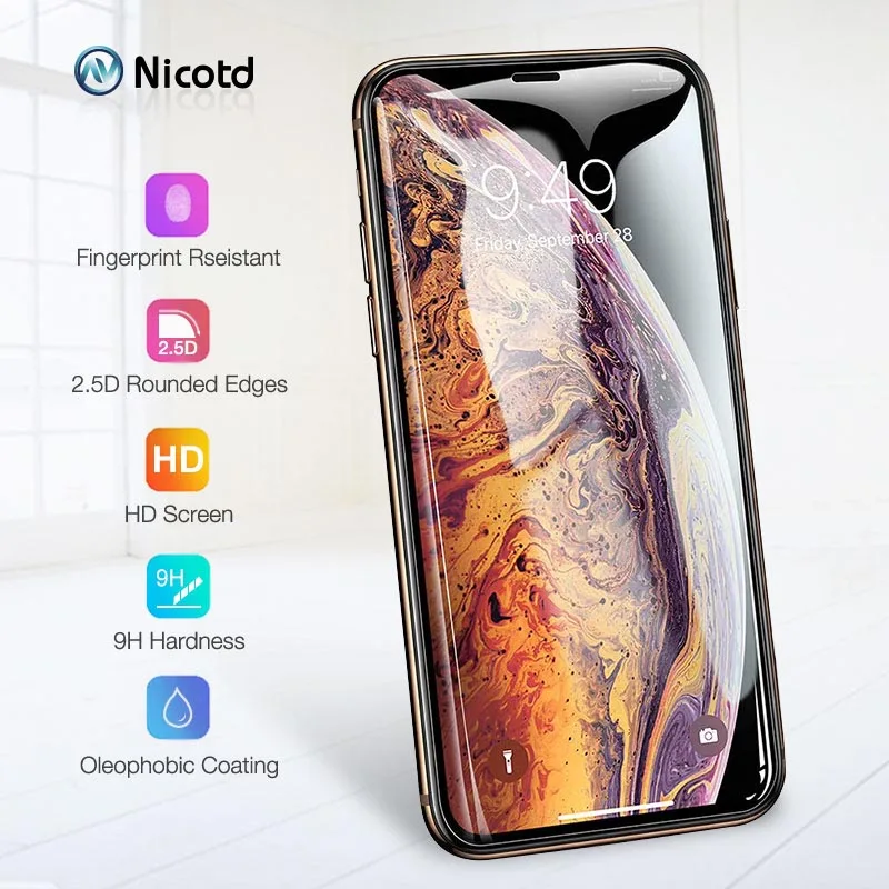 

For iPhone 11 PRO MAX 13 Screen Protector Film For iPhone X 8 7 plus Protective tempered glass for iphone 13 Pro MAX XR XS MAX