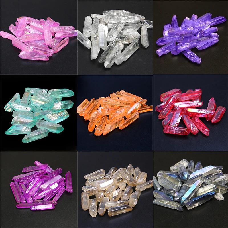 Бусины-палочки из натурального кварцевого кристалла 10 шт. | Украшения и