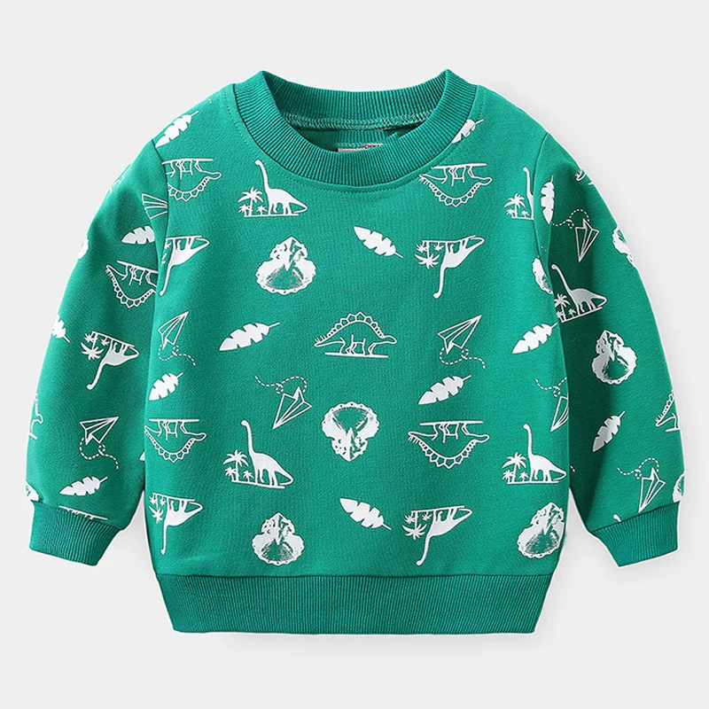 

Kids Clothing Cartoon Dinosaur Long Sleeve Sweater New Fashion Printed Top Fashion Children T-Shirt 2-6Y