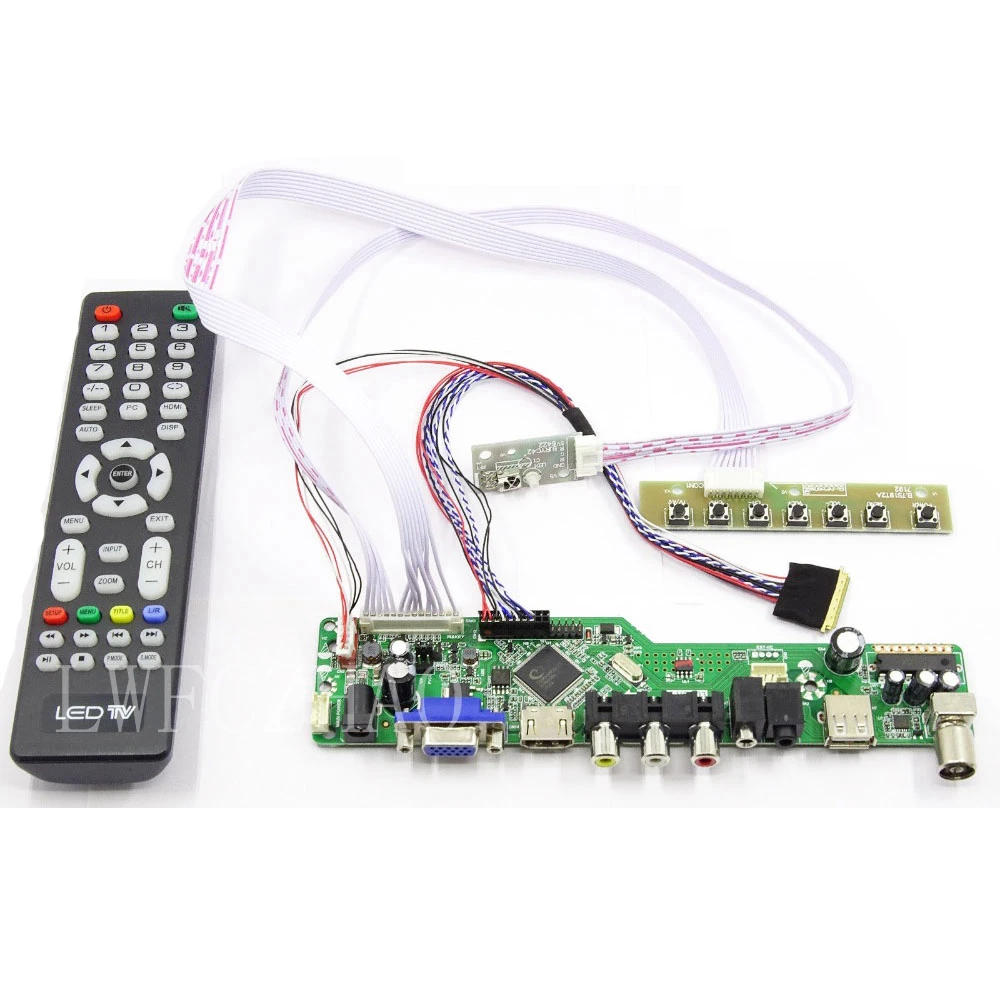 Фото ТВ + HDMI + DVI + VGA плата драйвера монитор комплект для экрана ноутбука ЖК светодиодный LED 1366x768 1600x900 1920x1080 LVDS 40 контактов №2