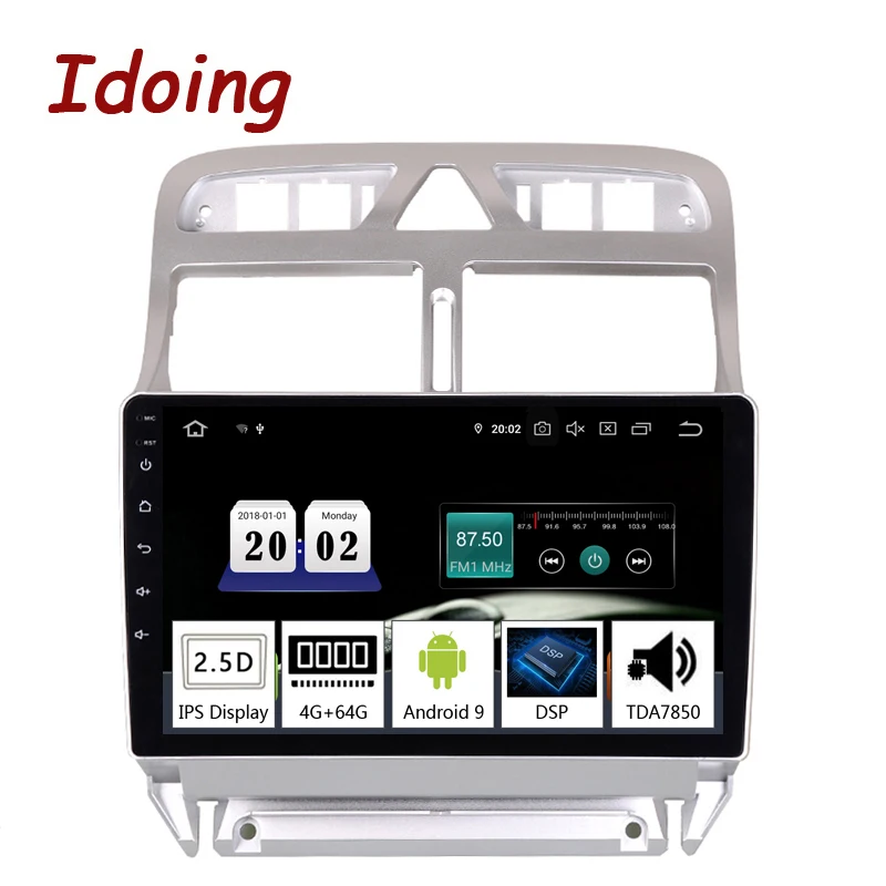 Idoing " Автомобиль Android 9,0 радио плеер для peugeot 307 307CC 307SW 2002-2013 PX5 4G+ 64G Восьмиядерный gps навигация TDA7850 no 2din